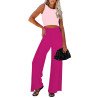 Women's Knit Jumpsuit Sleeveless Cutout Wide Leg Pants Outfit