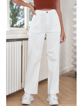 Women's High Waisted Straight Leg Cargo Pants Baggy Trousers Streetwear