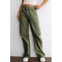 Women's High Waisted Straight Leg Cargo Pants Baggy Trousers Streetwear