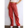 Women's High Waisted Straight Leg Cargo Pants Baggy Trousers Streetwear