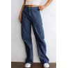 Women's High Waisted Straight Leg Cargo Pants Baggy Trousers Streetwear