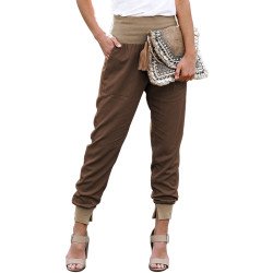 Women's High Waist Joggers Wide Band Sweatpants with Pockets
