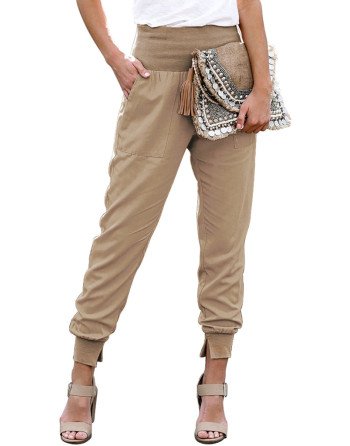 Women's High Waist Joggers Wide Band Sweatpants with Pockets