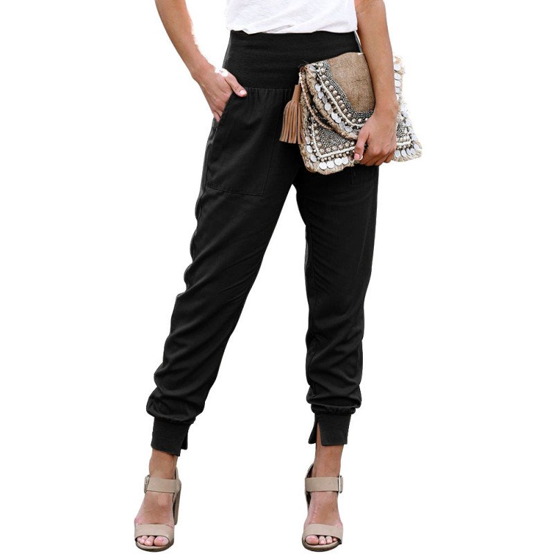 Women's High Waist Joggers Wide Band Sweatpants with Pockets