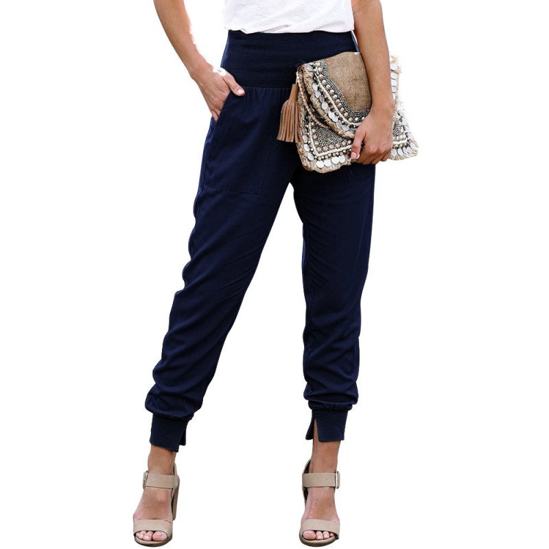 Women's High Waist Joggers Wide Band Sweatpants with Pockets