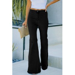 Womens High Waisted Bell Jeans with Pocket