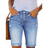 Womens Denim Bermuda Shorts Summer Frayed Ripped Distressed Short Jeans