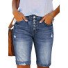 Womens Denim Bermuda Shorts Summer Frayed Ripped Distressed Short Jeans