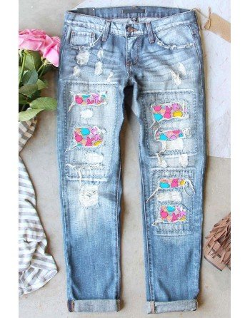Happy Easter Bunny Jeans Cute Rabbit Denim Pants for Women