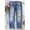 Happy Easter Bunny Jeans Cute Rabbit Denim Pants for Women