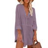 Women Oversize Casual Long Sleeve Button Down Blouse