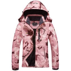 Womens Ski Jacket Winter Snow Pink Camo