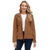 Womens Long Sleeve Full Zip Up Fuzzy Polar Fleece Jacket Coat With Pockets