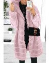 Winter Luxury Faux Fur Long Coats Pink