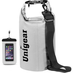 Roll Top Dry Bag Backpack with Waterproof Pouch 2/5/10/20/30/40L 20L White