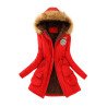 Winter Coats with Fur Hood Red