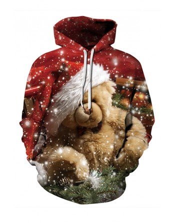 Plus Size Teddy Bear Funny Christmas Hoodie Camel