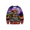 Santa Riding Dinosaur Ugly Christmas Sweatshirt