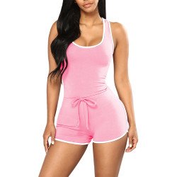Women's Color Block Sleeveless Rompers