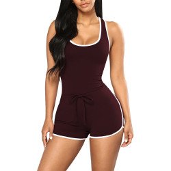 Women's Color Block Sleeveless Rompers