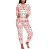 Hooded Zip Up Fair Isle Christmas Jumpsuit White