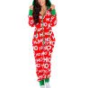 Womens Ho Ho Ho Christmas Jumpsuit Red