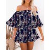 Women's Off Shoulder Tops Chiffon Bell Sleeves Romper