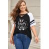 Plus Size Tee Happy Easter Bunny Graphic Short Sleeve Shirts Tops