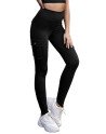 Women High Waisted Pocket Yoga Leggings Black