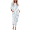 Women's Long Sleeve Top And Pants Tie Dye Pajama Set