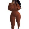 Women Bodycon High Waisted Yoga Suit Coffee