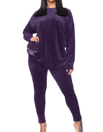 Velour Tracksuit Long Sleeve Sweatsuits