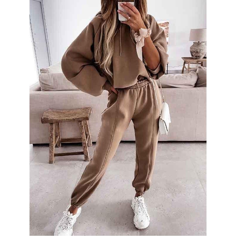 Womens Tracksuit Set Hooide Joggers Two Piece Outfit