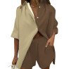 Women 2 Piece Outfit Short Sleeve Shirt Top and Shorts Casual Loungewear Set