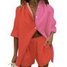 Women 2 Piece Outfit Short Sleeve Shirt Top and Shorts Casual Loungewear Set
