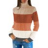 Women's Chunky Knit Long Sleeve Turtleneck Pullover Sweater
