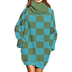 Women's Oversized Turtleneck Pullover Sweater Dress