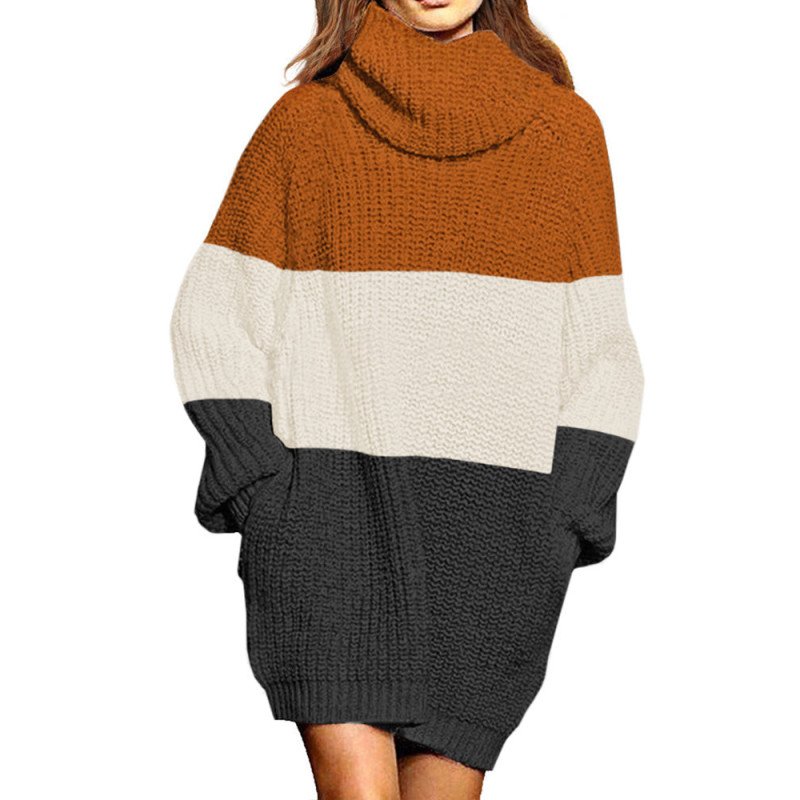 Women's Oversized Turtleneck Pullover Sweater Dress