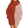 Women's Oversized Turtleneck Pullover Sweater Dress