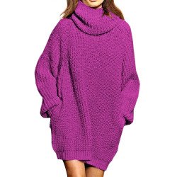 Women's Oversized Turtleneck Pullover Sweater Dress
