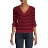 Striped Slim-fit Deep V Neck Pullover Sweater