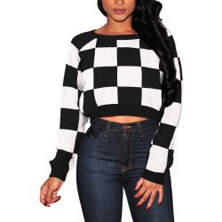 Women's Cropped Cable Knit Raglan Sleeve Sweater