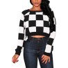 Women's Cropped Cable Knit Raglan Sleeve Sweater