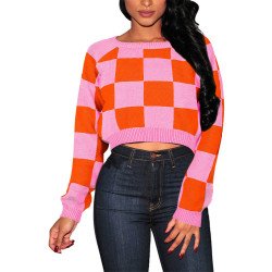 Women's Cropped Cable Knit Raglan Sleeve Sweater