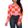 Women's Cropped Cable Knit Raglan Sleeve Sweater