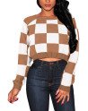 Women's Cropped Cable Knit Raglan Sleeve Sweater