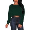 Women's Cropped Cable Knit Raglan Sleeve Sweater