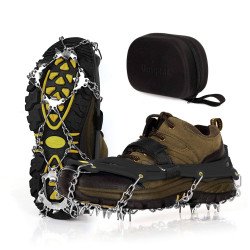 Unigear Ice Cleats, Snow Traction Cleats Crampons for Shoes and Boots M Black