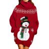 Women Baggy Christmas Print Oversized Pullover Sweater with Pockets