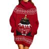 Women Baggy Christmas Print Oversized Pullover Sweater with Pockets